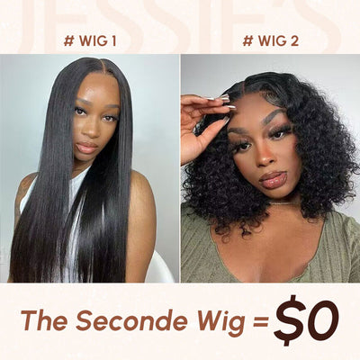 The 2nd Wig Only $0 | Straight Wig And Curly Bob Wig Flash Sale